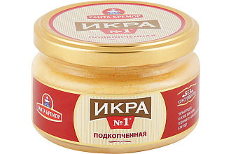 Икра деликатесная подкопченная 180гр./6  Бремор 
