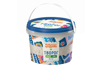 Творог Бабулины продукты 9% Ведерко 0,7 кг.