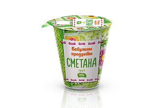 Сметана Бабулины продукты 15% Стакан 0,3 кг