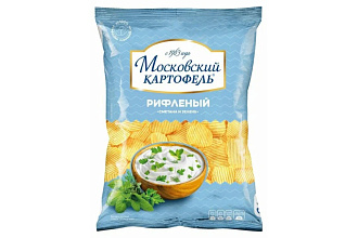 Картофель Московский хруст.со вкусом Сметана и зелень 120гр.